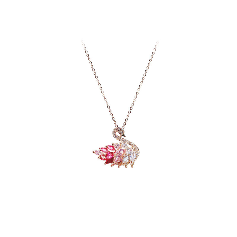 Black swan simple new women's pendant necklace gradient fluffy duck clavicle chain necklace