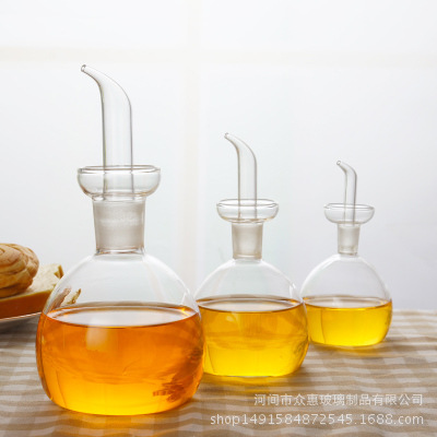 Glass seasoning bottle, soy sauce vinegar bottle, kitchen frosted seasoning bottle, oil control bottle for oil storage