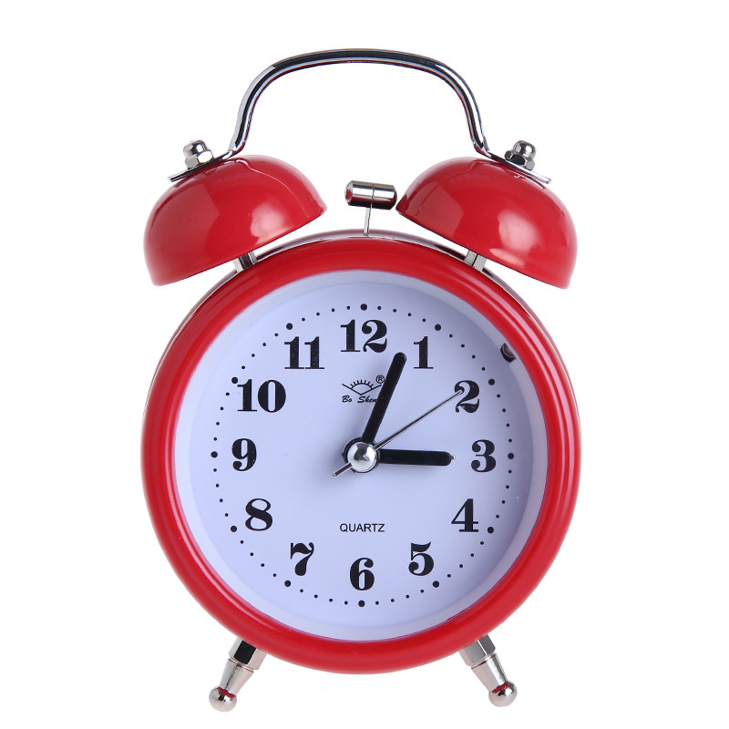 Heart-Shaped Bell Alarm Clock Silent with Night Light Gift Promotional Alarm Clock