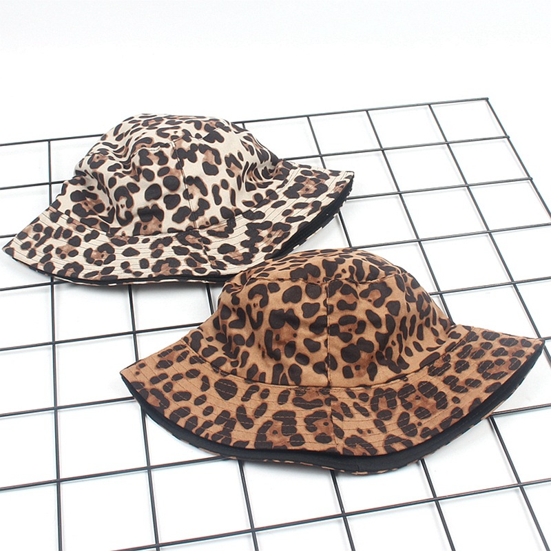Suede Leopard Print Bucket Hat for Women, Printed Fisherman Hat, Spring New Outdoor Casual Sun Hat