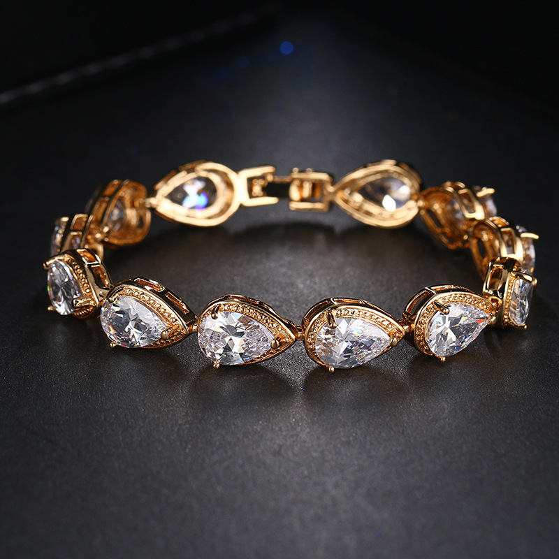 Jewelry micro-set AAA zirconia teardrop bracelet for women, bracelet, accessories
