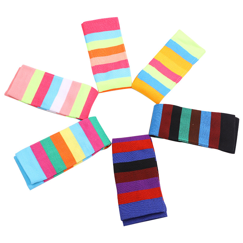 Socks, men's casual sports mid-calf socks, breathable and sweat-absorbing women's striped long socks imitation nylon socks