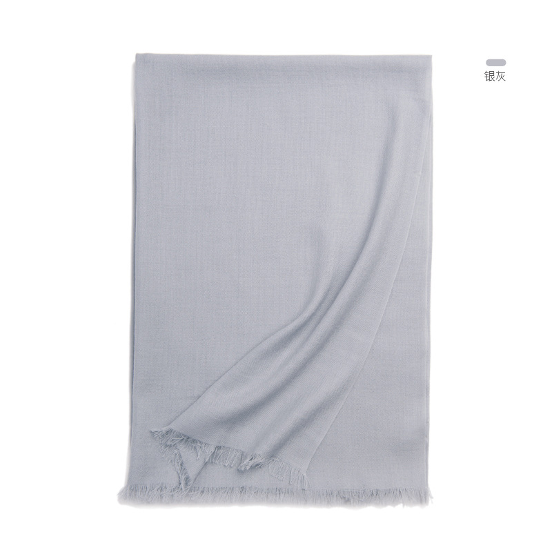 Inner Mongolia 80s plain color women's wool scarf autumn and winter warm solid color shawl neck warmer two-in-one