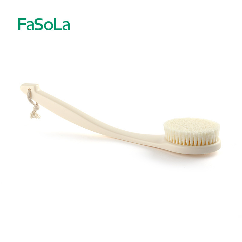 Japan FaSoLa Bath Brush Long Handle Back Scrubber Exfoliating Soft Bristle Shower Brush Adult Bath Towel