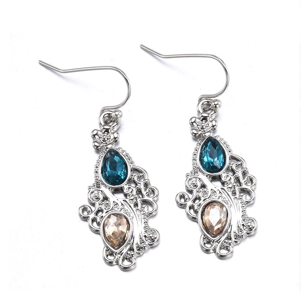 Ruby Topaz Drop Earrings Women's Wedding Moonstone Earrings Jewelry
