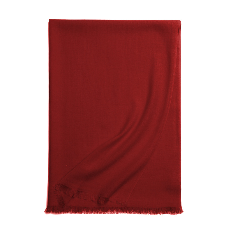 Inner Mongolia 80s plain color women's wool scarf autumn and winter warm solid color shawl neck warmer two-in-one