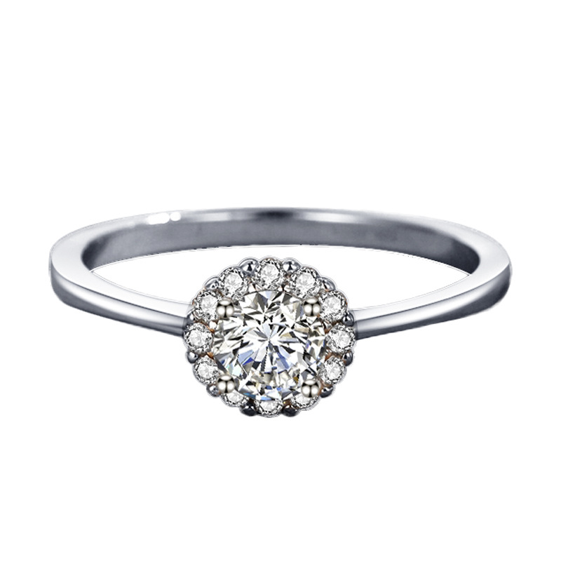 JZ358 Lace design engagement diamond ring ring 50 points small diamond women's bud index finger ring
