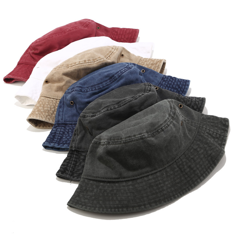 Bucket Hat for Men, Washed Plain Basin Cap for Women, All-Season Outdoor Travel Sun Hat