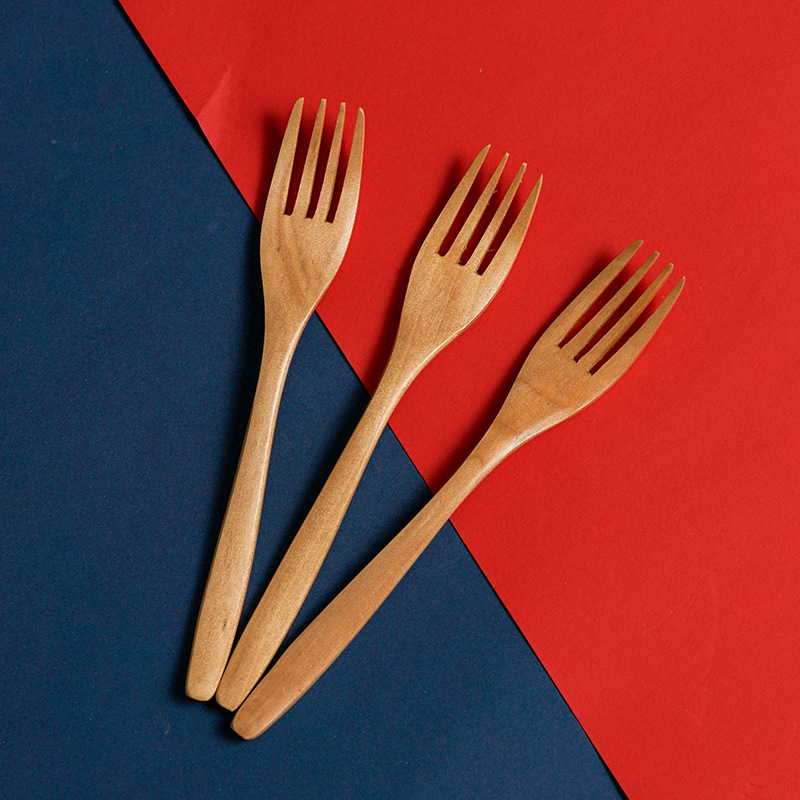 Solid Wood Fork Western Tableware Fruit Fork Mooncake Fork Dessert Fork Dessert Special