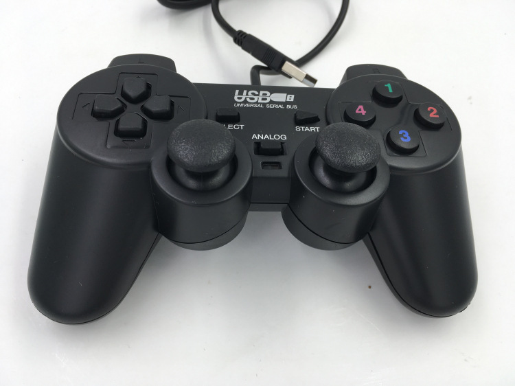 USB Game Controller PS2 Shape Single Player Wired PC Computer Game Controller