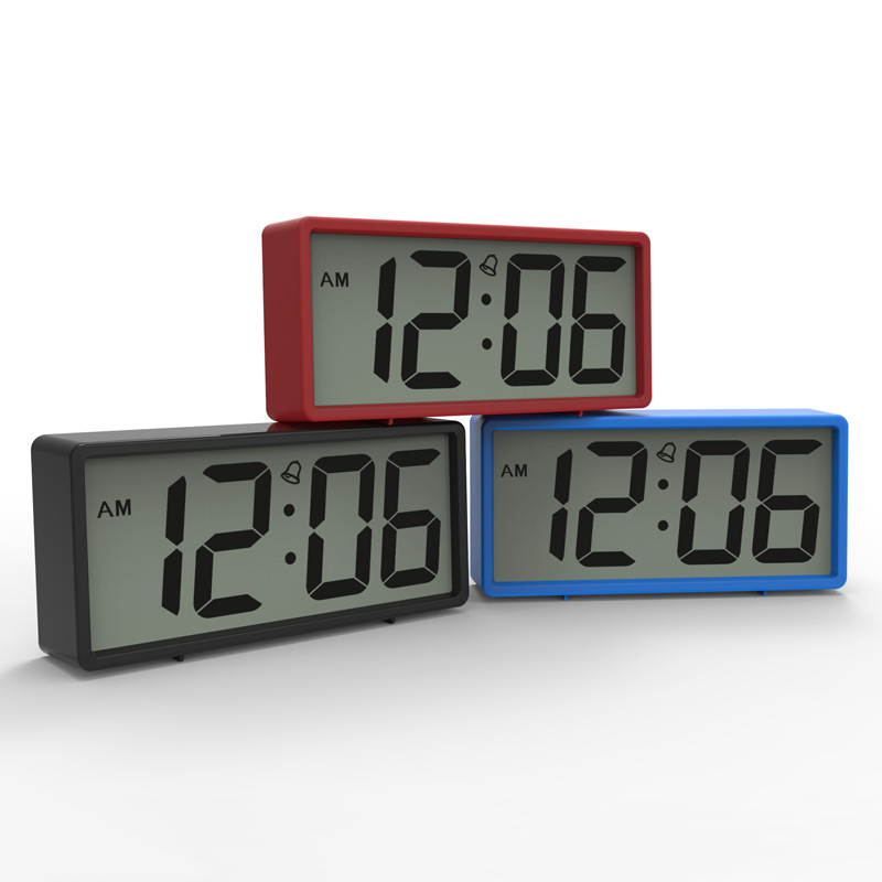 LCD Large Screen Large Font Electronic Alarm Clock Simple Bedroom Living Room Clock Silent Clock Basic