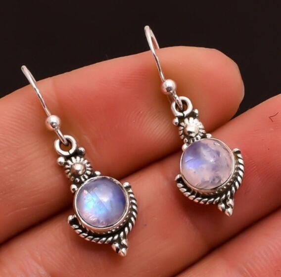 Ruby Topaz Drop Earrings Women's Wedding Moonstone Earrings Jewelry