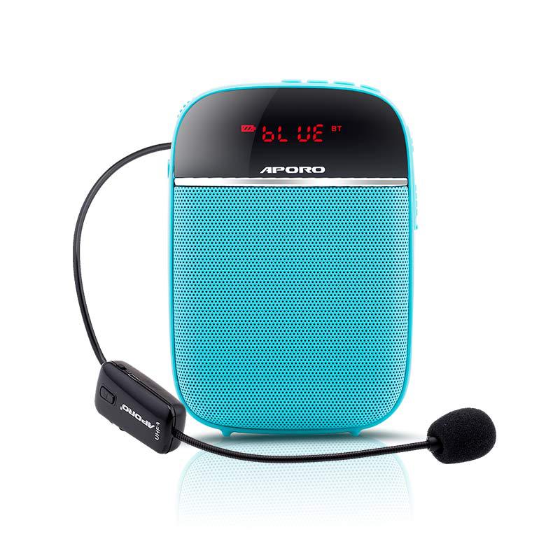 APORO T2UHF Bluetooth Wireless Mini Amplifier Teacher Tour Guide Headset Waist-hung Speaker Small Bee