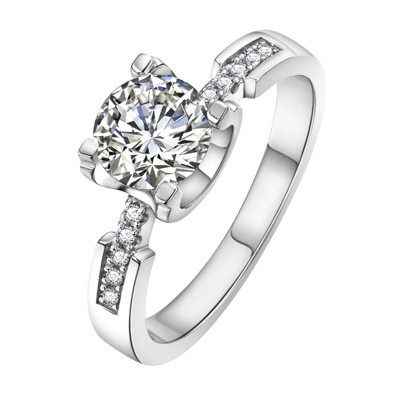 JZ468 Lady small waist bull head 1 carat simulated diamond wedding ring photo wedding prop hand jewelry ring