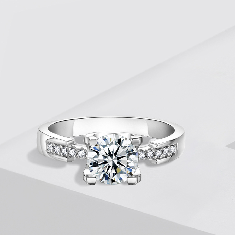 JZ468 Lady small waist bull head 1 carat simulated diamond wedding ring photo wedding prop hand jewelry ring