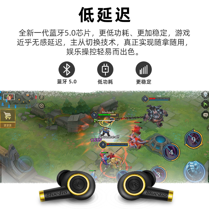Bluedio P Particles TWS True Wireless True Stereo 5.0 Earphones with Charging Case Touch Control Bluetooth Earphones Universal