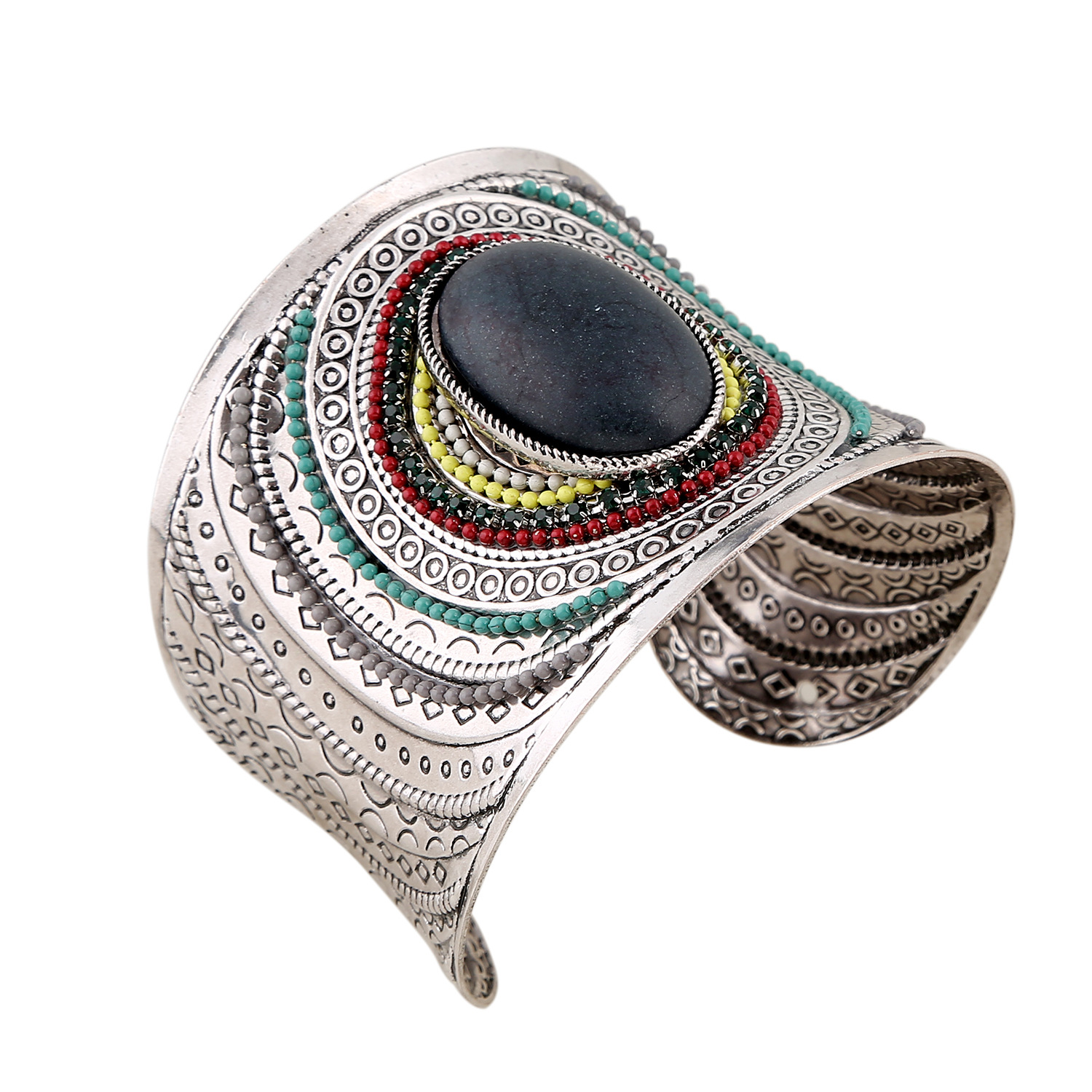 BZ0378 Accessories Alloy Bracelet Bangle with Turquoise Blue Stone Bohemian Style
