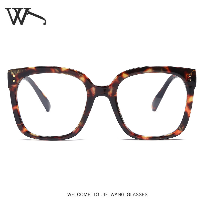 New Korean Anti-Blue Light Glasses Rice Nail Square Flat Light Glasses Frame for Men and Women