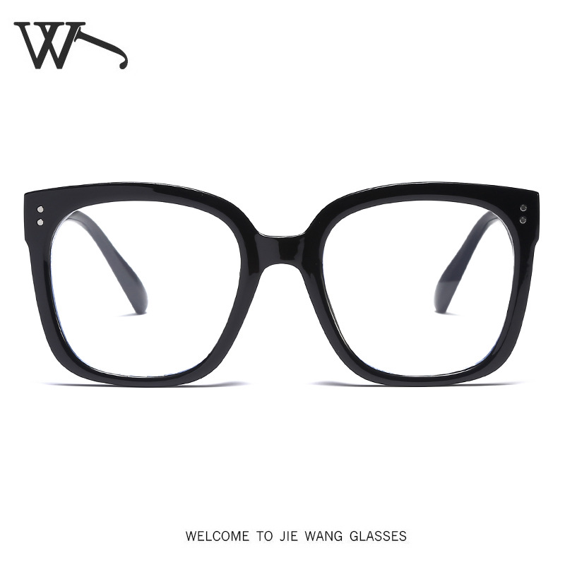 New Korean Anti-Blue Light Glasses Rice Nail Square Flat Light Glasses Frame for Men and Women