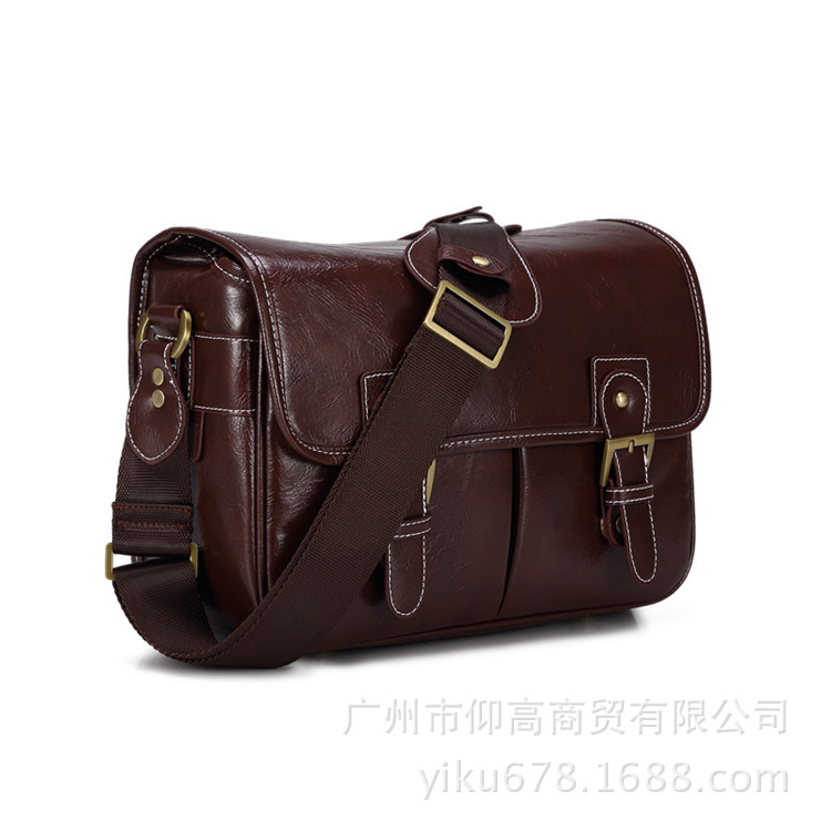 Single shoulder bag faux leather DSLR camera bag for Nikon Canon cameras with inner padding anti-drop