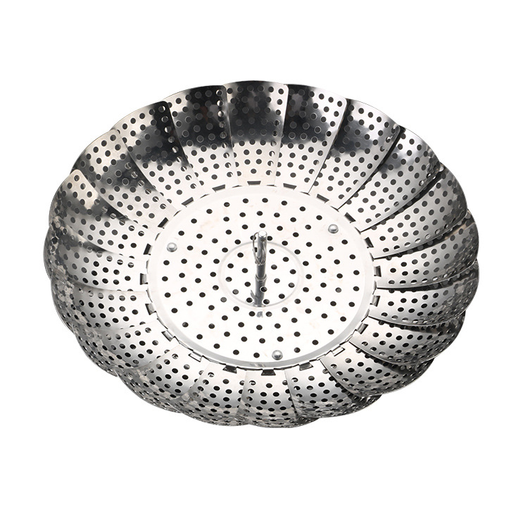 Household kitchen stainless steel steamer plate lotus triangle steamer foldable steaming rack steaming grid fruit drain plate