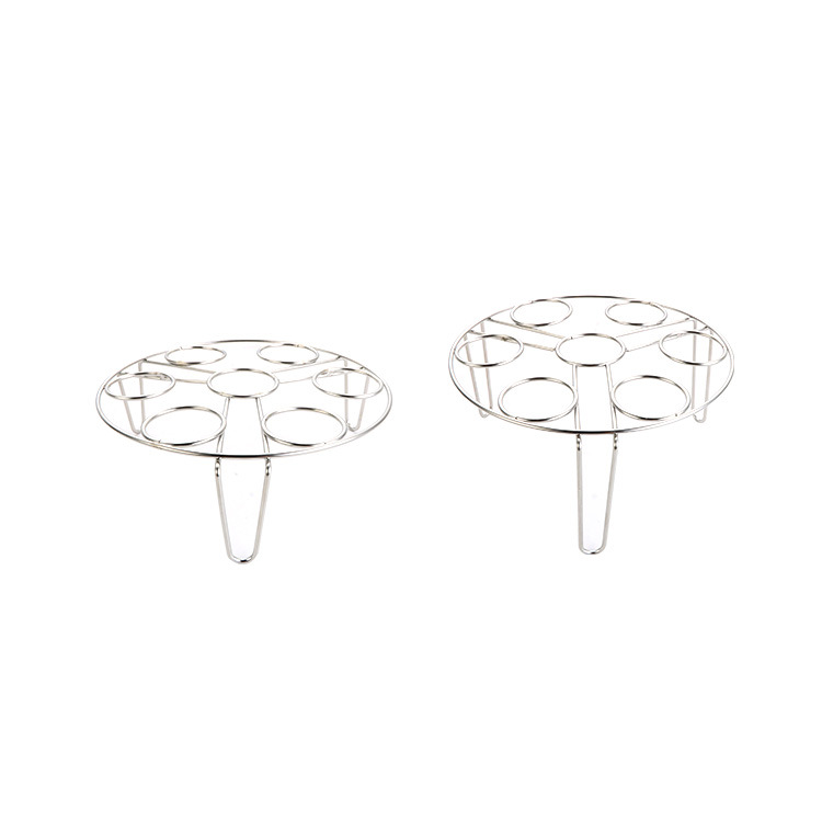 Stainless steel egg steaming rack egg rack multi-purpose water-separating round steaming rack cooking thickened pot rack high-foot kitchen tool