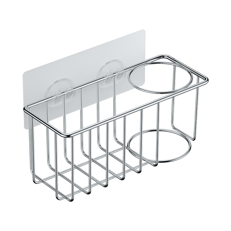 Stainless Steel Kitchen Sink Storage Basket, Sink Drain Basket, Scouring Pad Sponge Storage Rack Double Layer
