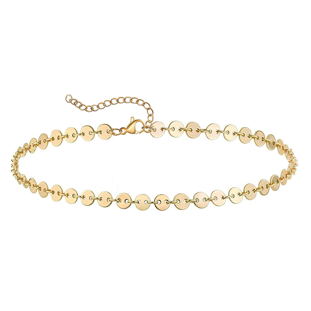 Minimalist sequin chain anklet with heart pendant anklet, women's beach accessory