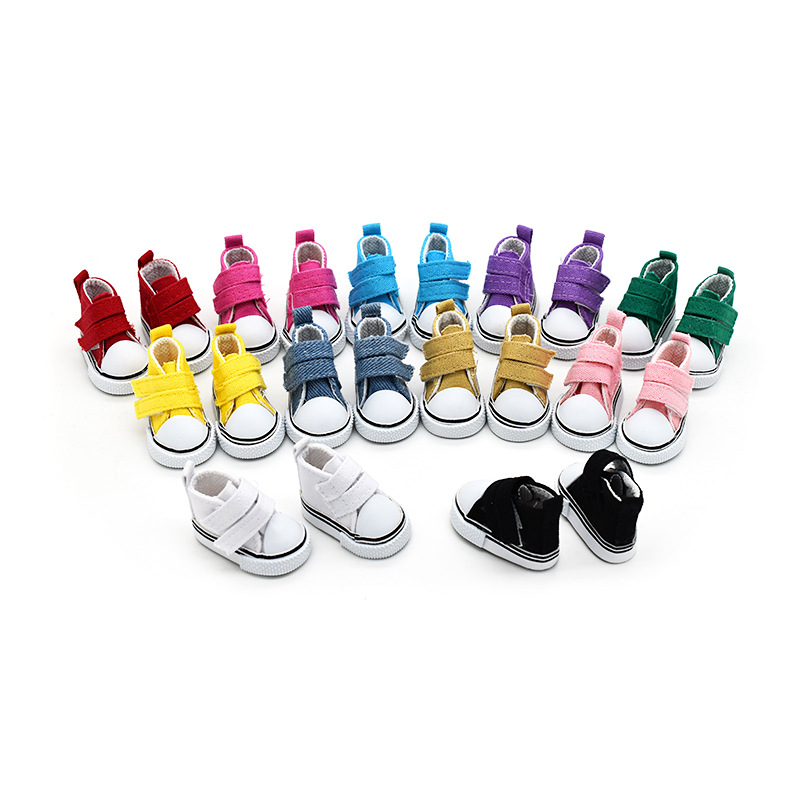 5cm Canvas Shoes Doll BJD 6-Point Velcro Canvas Shoes 20CM Cotton Doll Accessories