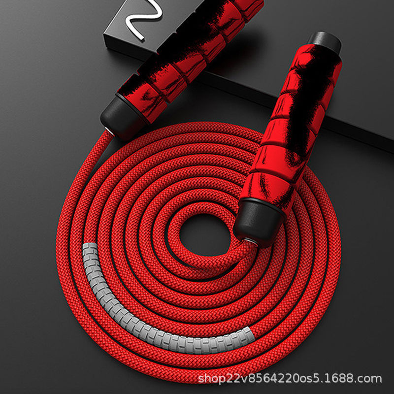 Weighted jump rope graffiti middle school fitness bearing speed race bamboo joint physical training sand style bearing steel wire jump rope
