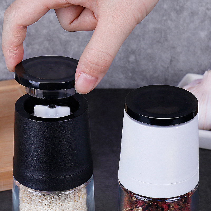 Pepper grinder manual freshly ground black pepper granules household kitchen glass seasoning jar Japanese style grinding bottle