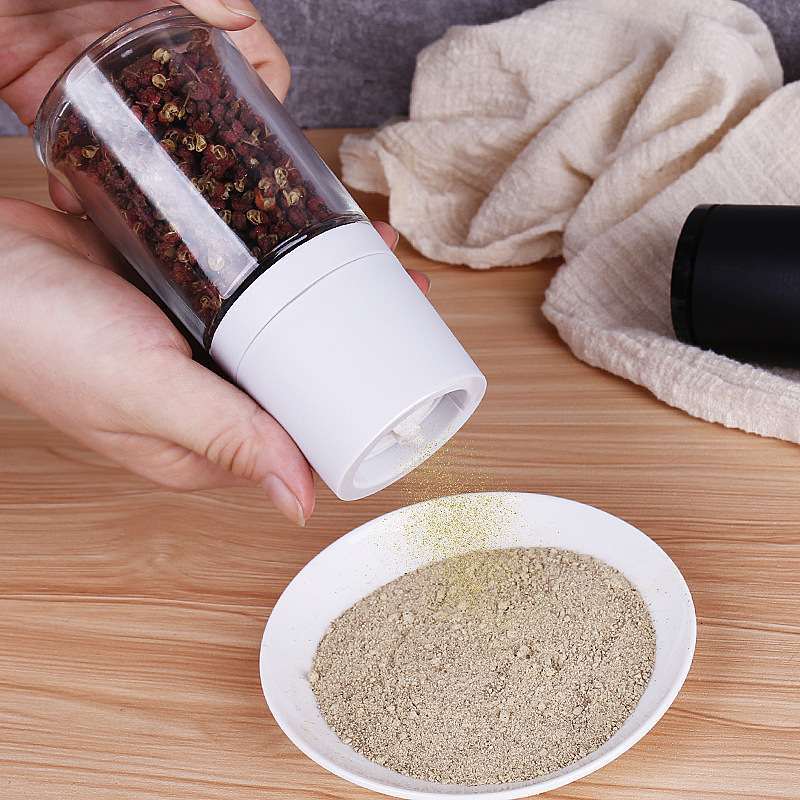 Pepper grinder manual freshly ground black pepper granules household kitchen glass seasoning jar Japanese style grinding bottle