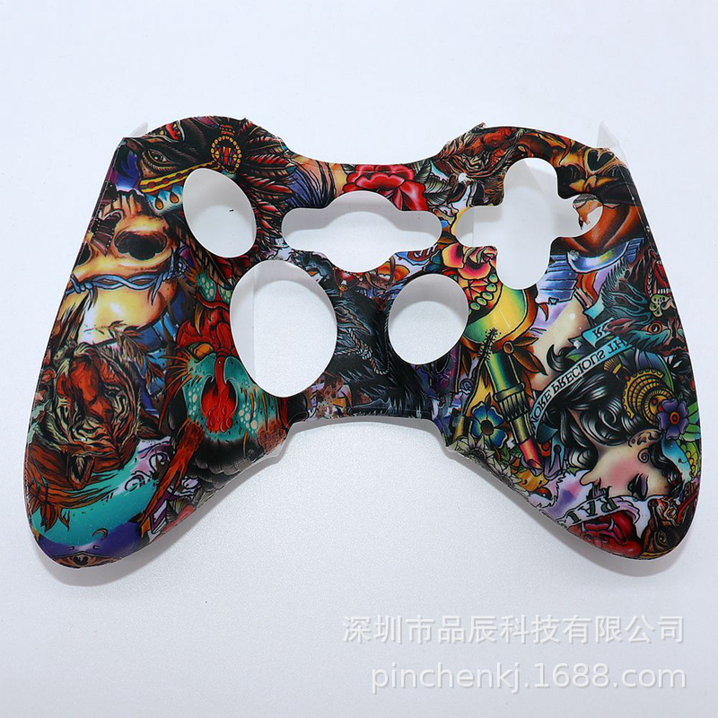 Compatible with xbox360 game controller silicone case 360 wired wireless new camouflage dust cover water print protective case