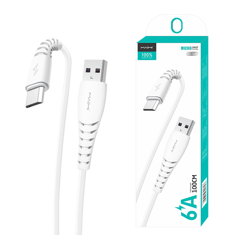 Maimi X39 Applicable for iPhone Android Type-C Fast Charging 6A Extended 2 Meter Charging Cable Flash Charging Data Cable
