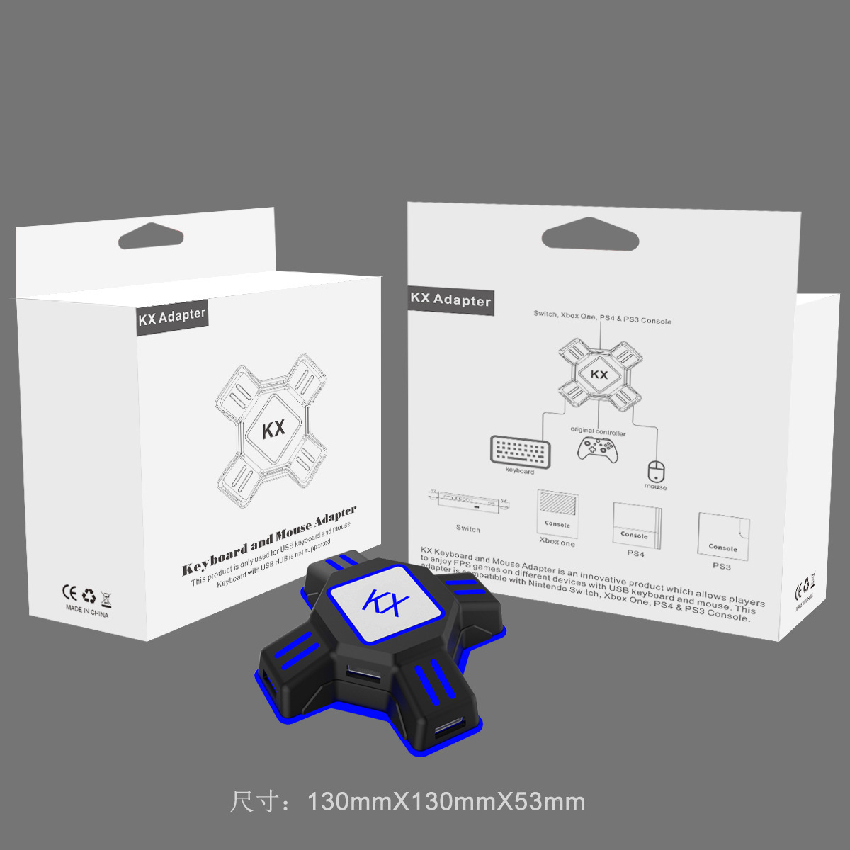 KX conversion box Switch compatible with Xbox PS4/PS3 game controller to keyboard mouse PUBG converter