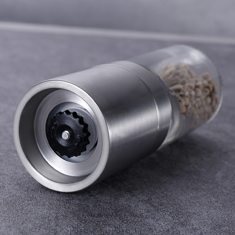 304 stainless steel manual pepper grinder spice grinder household freshly ground Sichuan pepper sea salt glass seasoning bottle