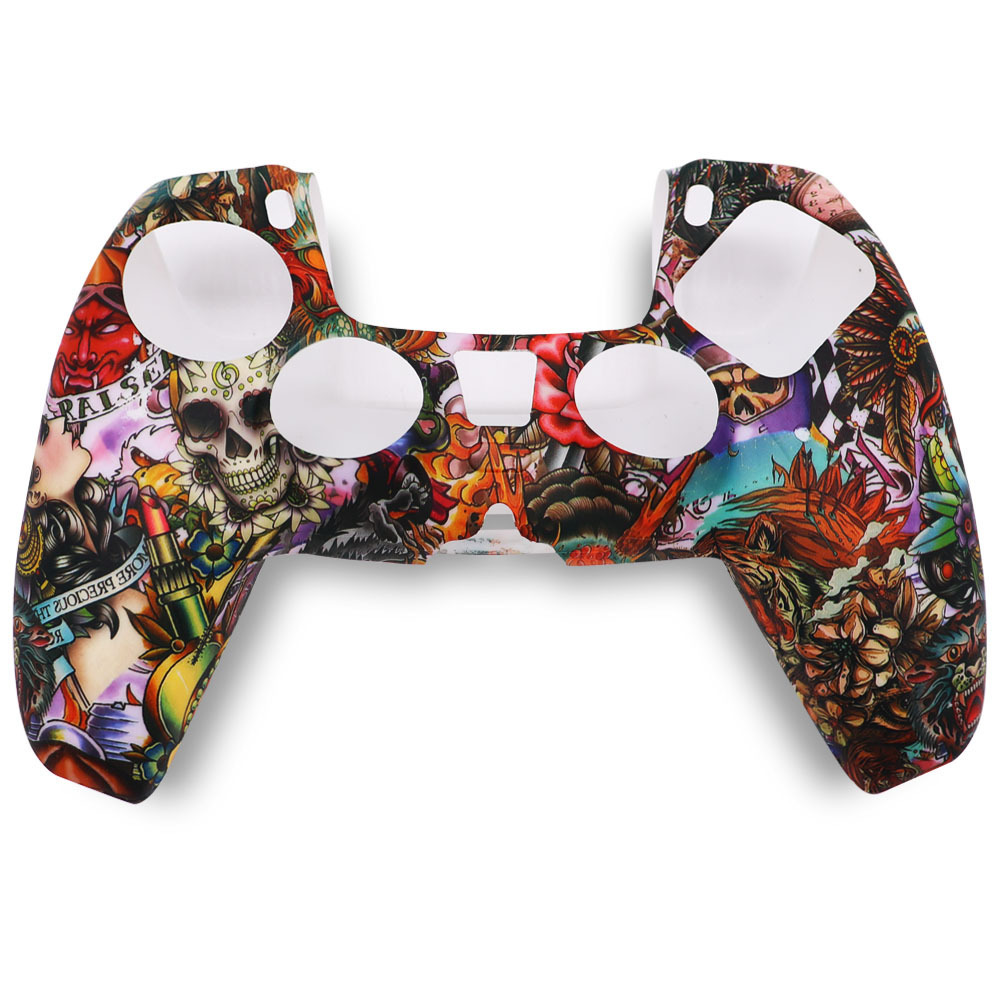 PS5 silicone case game controller silicone case camouflage water print case protective cover spray paint feel watercolor case PS5 accessory