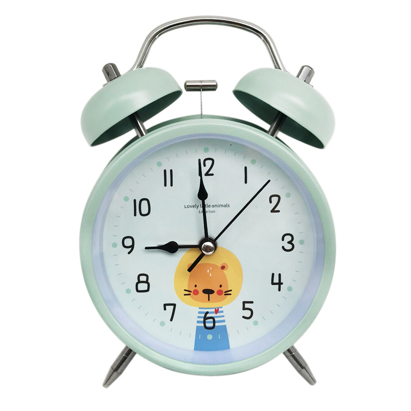 4-inch Metal Bell Alarm Clock Can Add Logo Silent with Light Children Student Clock