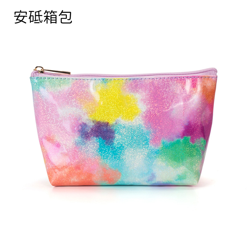 New Tie-Dye Multicolored Cosmetic Bag Storage Bag Multifunctional Handheld Toiletry Bag Tattoo and Nail Art Tool Box