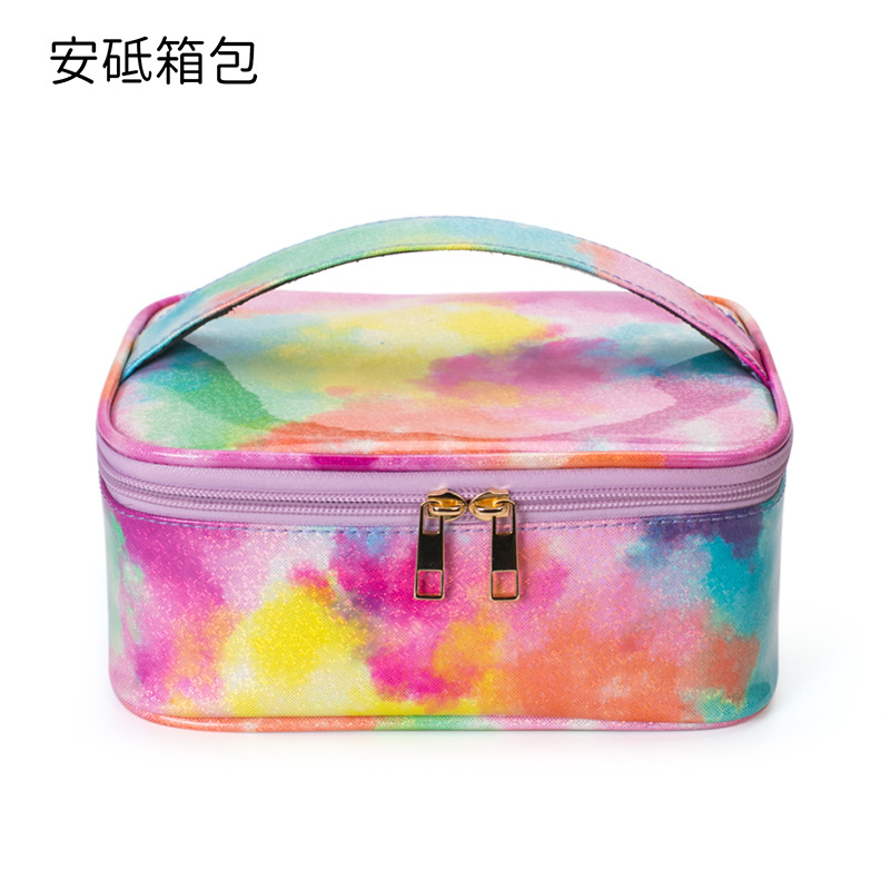 New Tie-Dye Multicolored Cosmetic Bag Storage Bag Multifunctional Handheld Toiletry Bag Tattoo and Nail Art Tool Box
