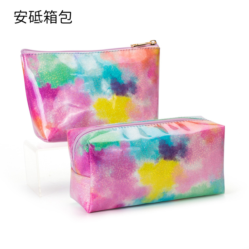 New Tie-Dye Multicolored Cosmetic Bag Storage Bag Multifunctional Handheld Toiletry Bag Tattoo and Nail Art Tool Box