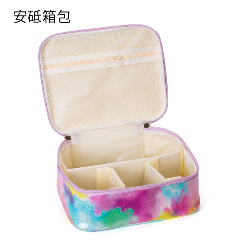 New Tie-Dye Multicolored Cosmetic Bag Storage Bag Multifunctional Handheld Toiletry Bag Tattoo and Nail Art Tool Box