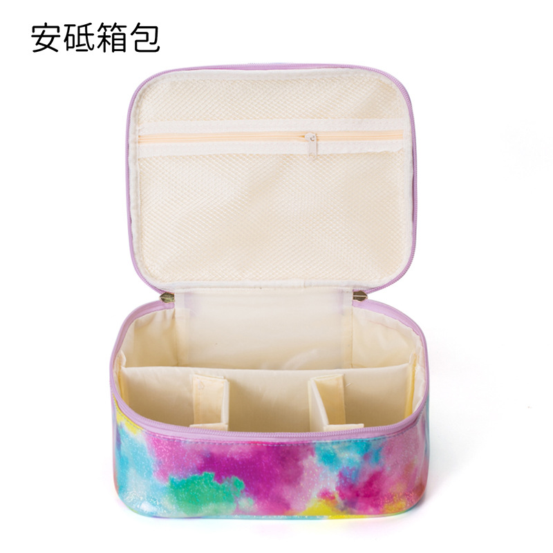 New Tie-Dye Multicolored Cosmetic Bag Storage Bag Multifunctional Handheld Toiletry Bag Tattoo and Nail Art Tool Box