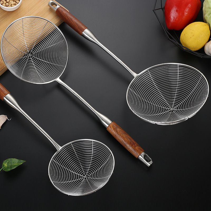 304 stainless steel wire strainer kitchen slotted spoon hot pot frying oil strainer filter mesh strainer noodle strainer filter mesh