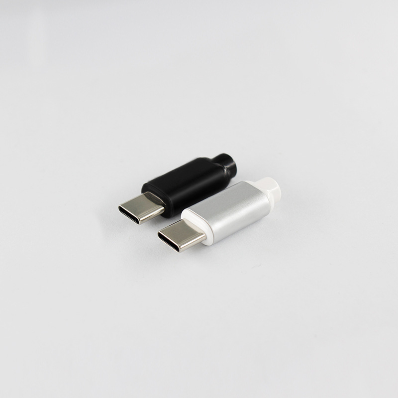 Type-C digital audio headphone plug aluminum alloy shell + rubber plug charging data cable repair accessory digital