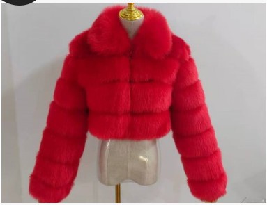Faux fur jacket short lapel imitation fox fur long sleeve spliced women's