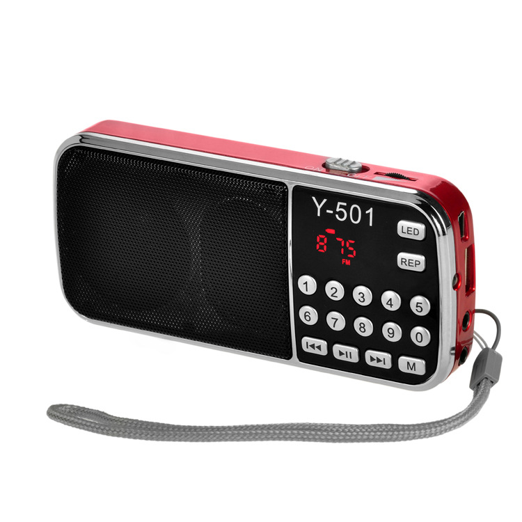 Mini Square Dance Speaker Portable Charging Elderly Walkman Card Insert Radio Music Player