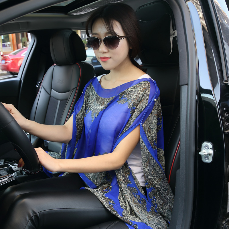 New Sun Protection Shawl Women Summer Chiffon Versatile Scarf Paisley Beach Silk Scarf