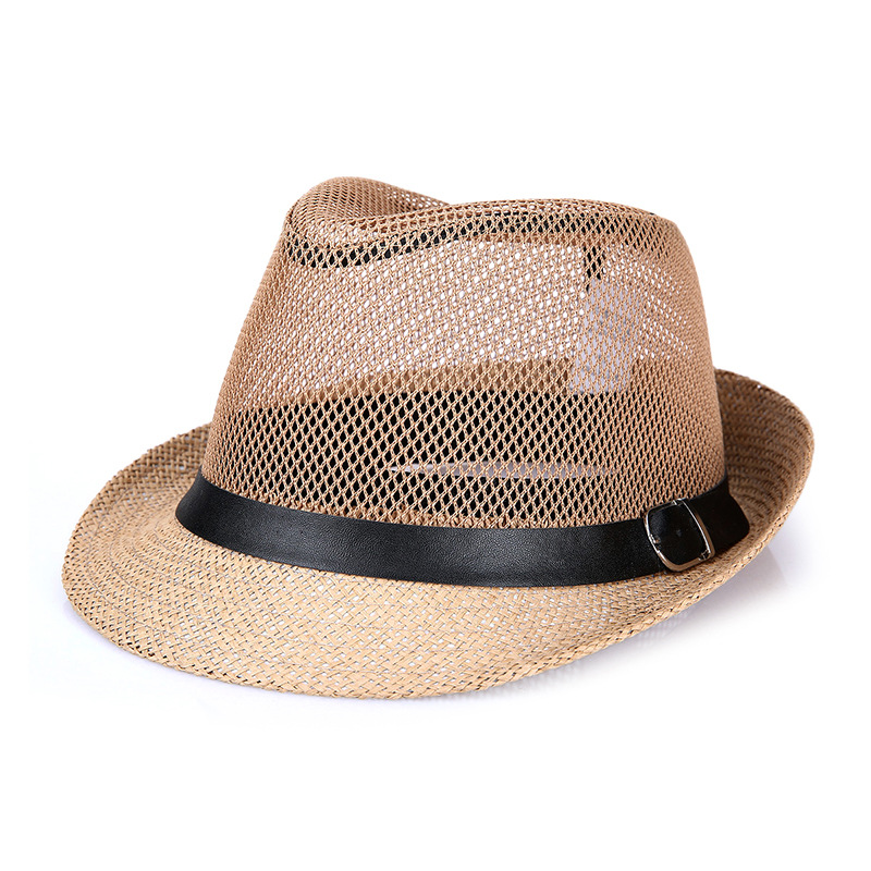 Hat Men's Middle-aged and Elderly Summer Linen Sun Hat Small Fedora Sun Protection Hat Outdoor Straw Hat