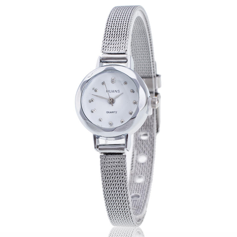 HUANS watch alloy fine mesh strap watch student gold diamond-set quartz watch